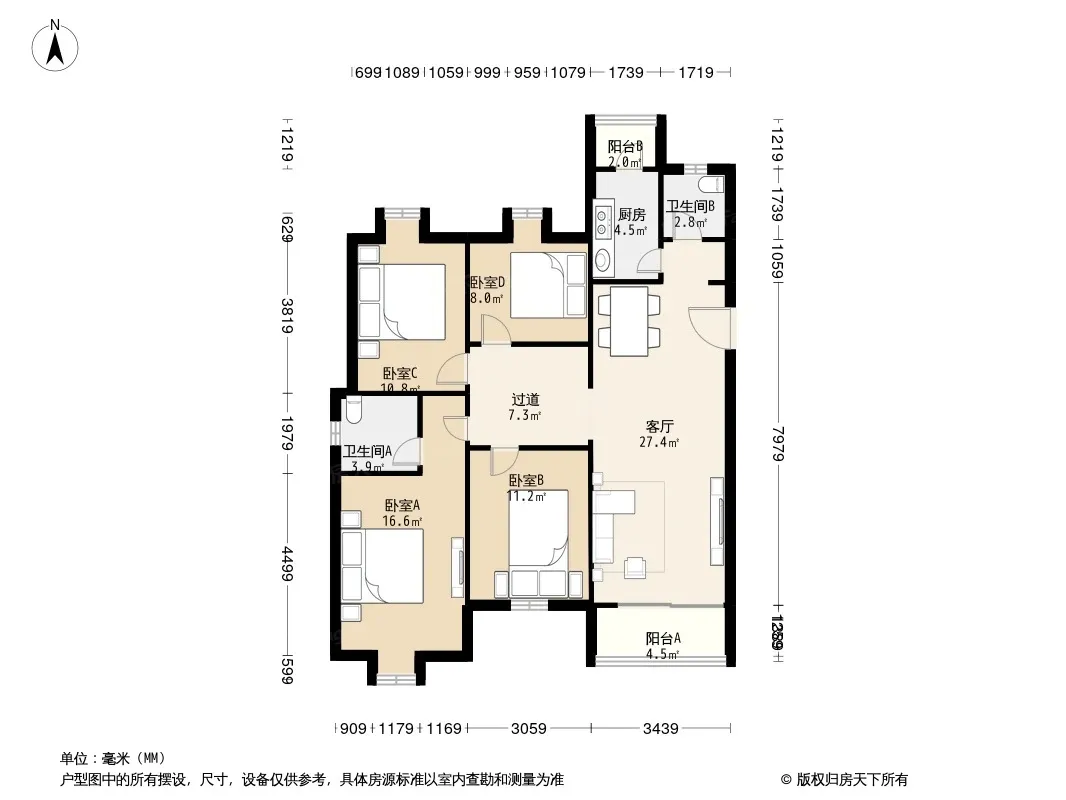 户型信息面积范围在售二手房套数在售二手房价格区间天华硅谷主力户型