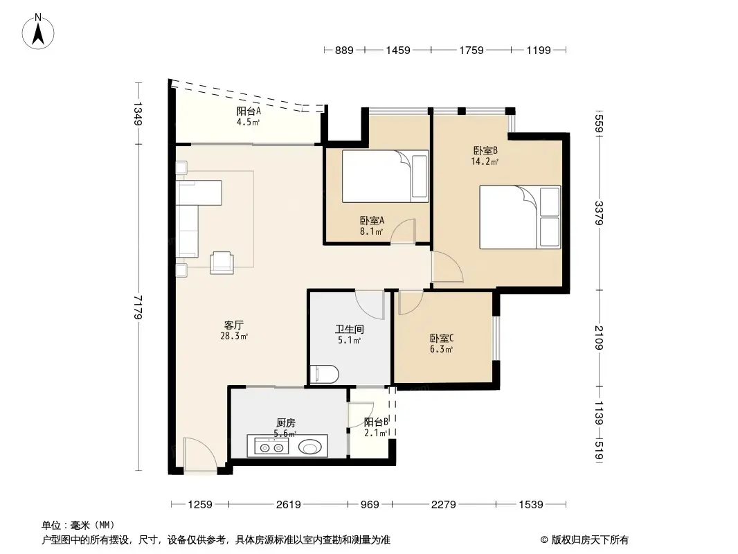 旭景家园户型图图片