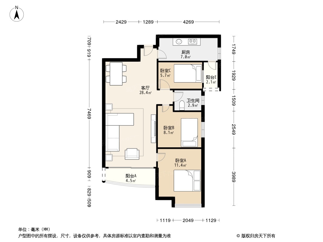 中景华庭户型图图片