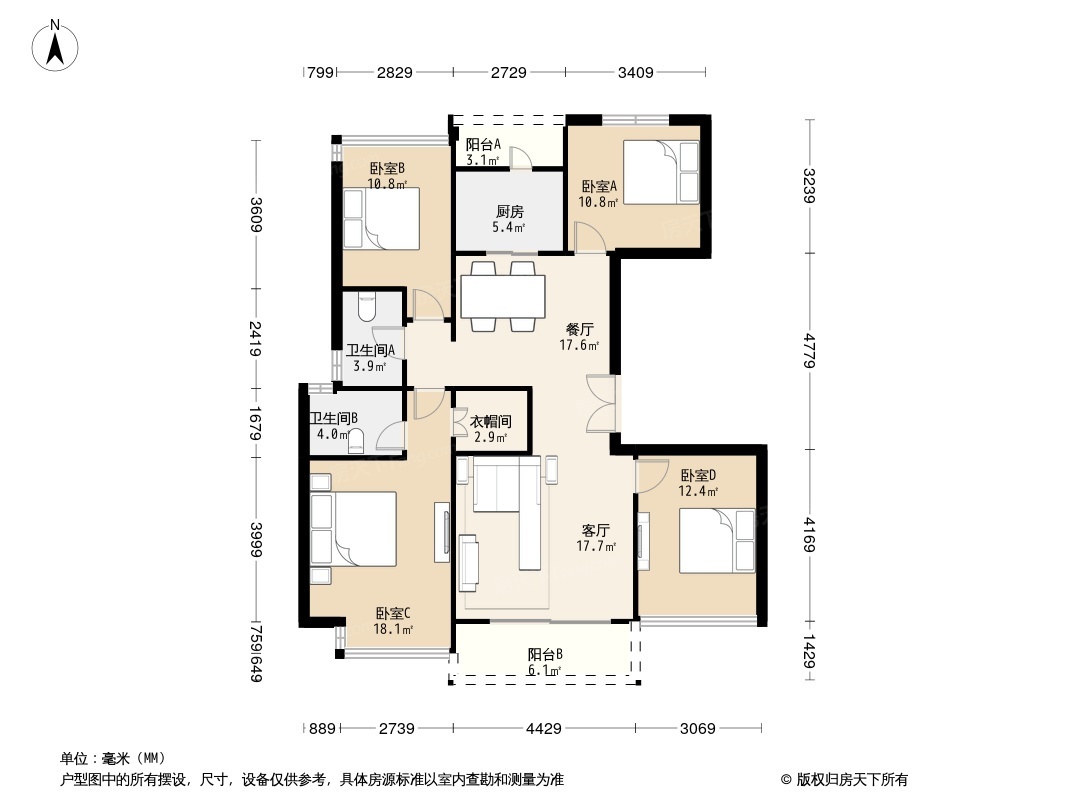 碧桂园珑悦4室2厅2卫1厨户型报告