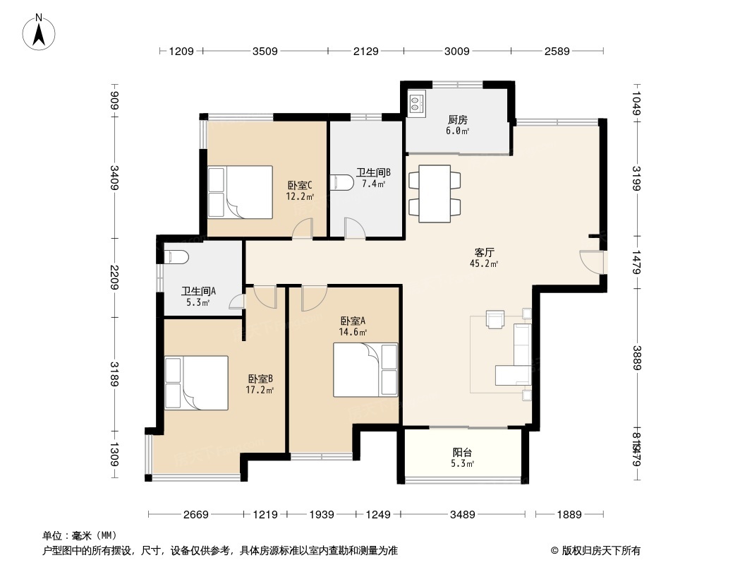 四房户型图大全图片