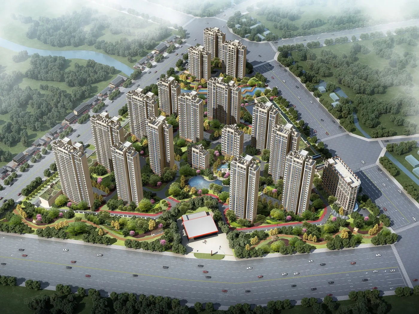 实景图:楼盘鸟瞰图