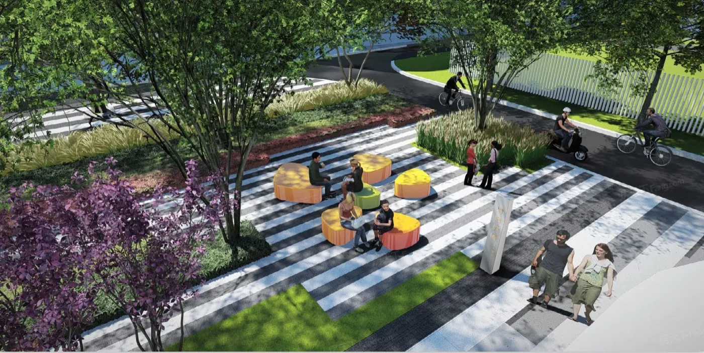 睿达广场·幸福里景观效果图