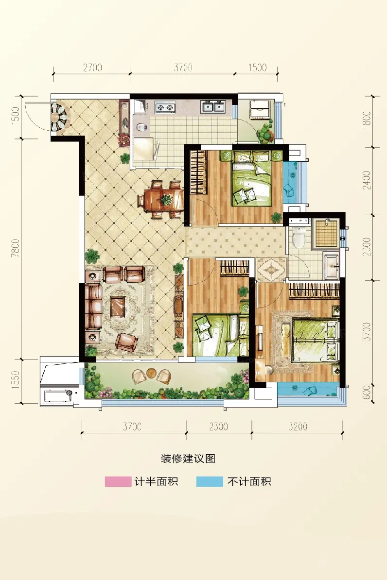 恒大轨道时代户型类别:2居,3居,4居,5居户型面积:87.51平方米-219.