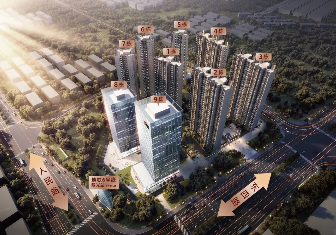 湘域芯城楼栋标点效果图