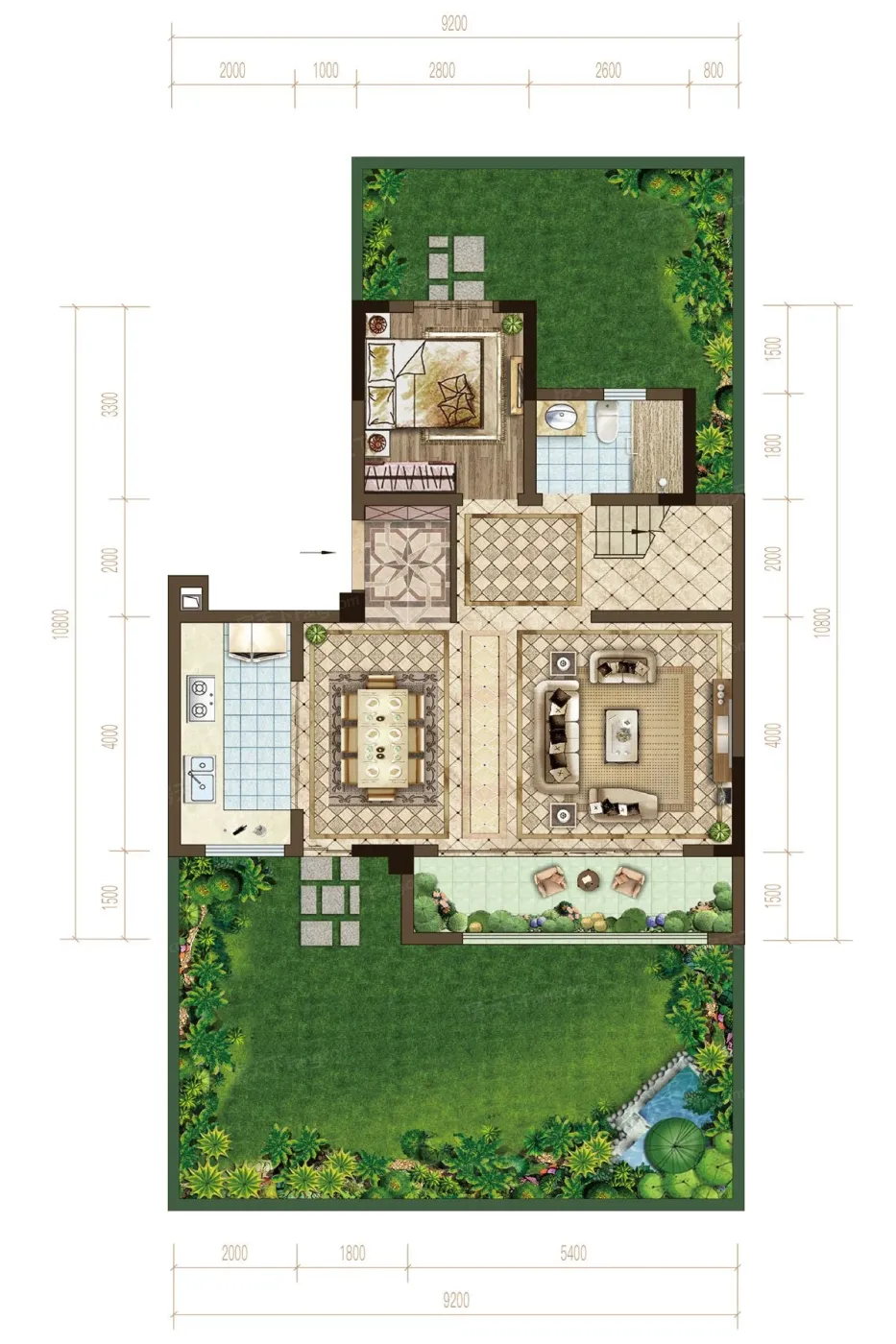 北辰悦来壹号在售叠拼别墅套内119㎡户型