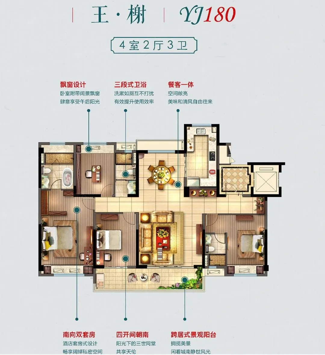 碧桂园户型类别:3居,4居户型面积:105.00平方米-180.
