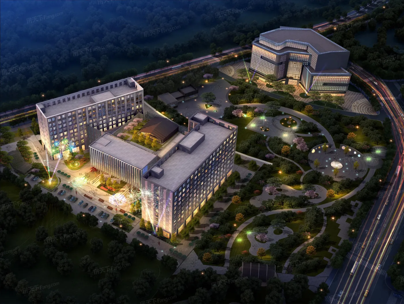 效果图:酒店 会所鸟瞰图