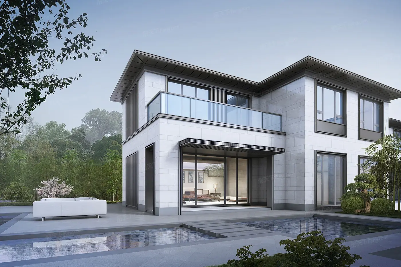 中体奥林匹克花园整体风格为新中式住宅