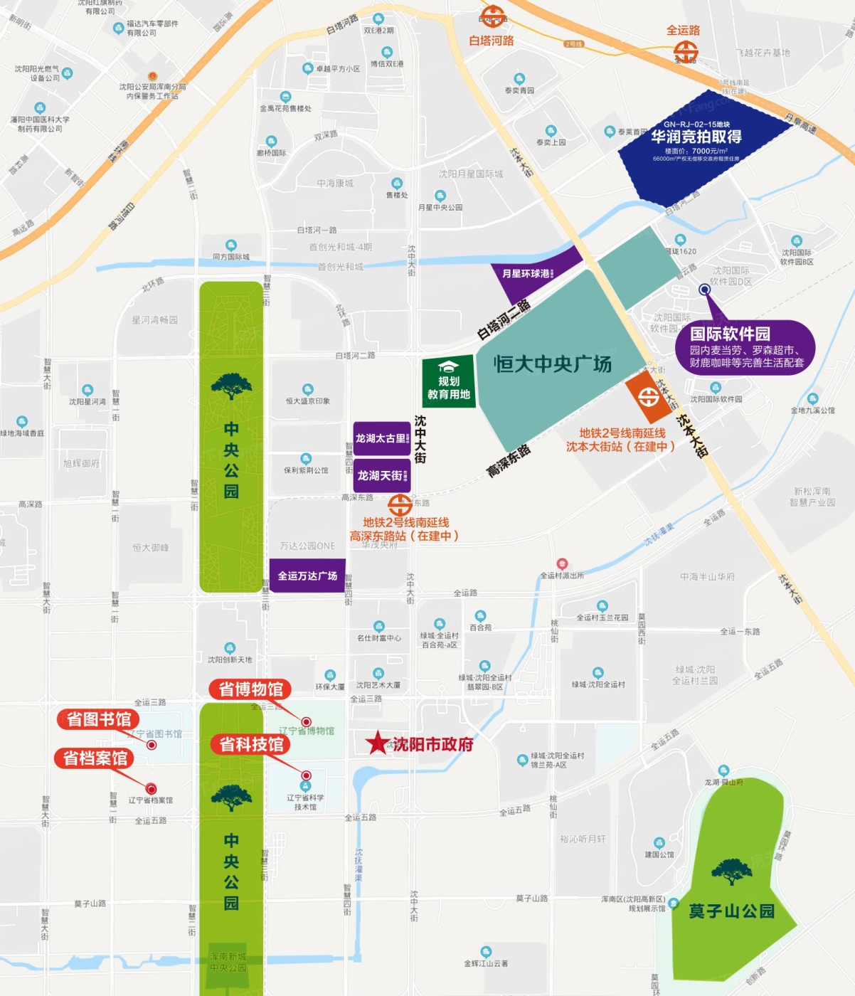 沈阳市府广场地图图片