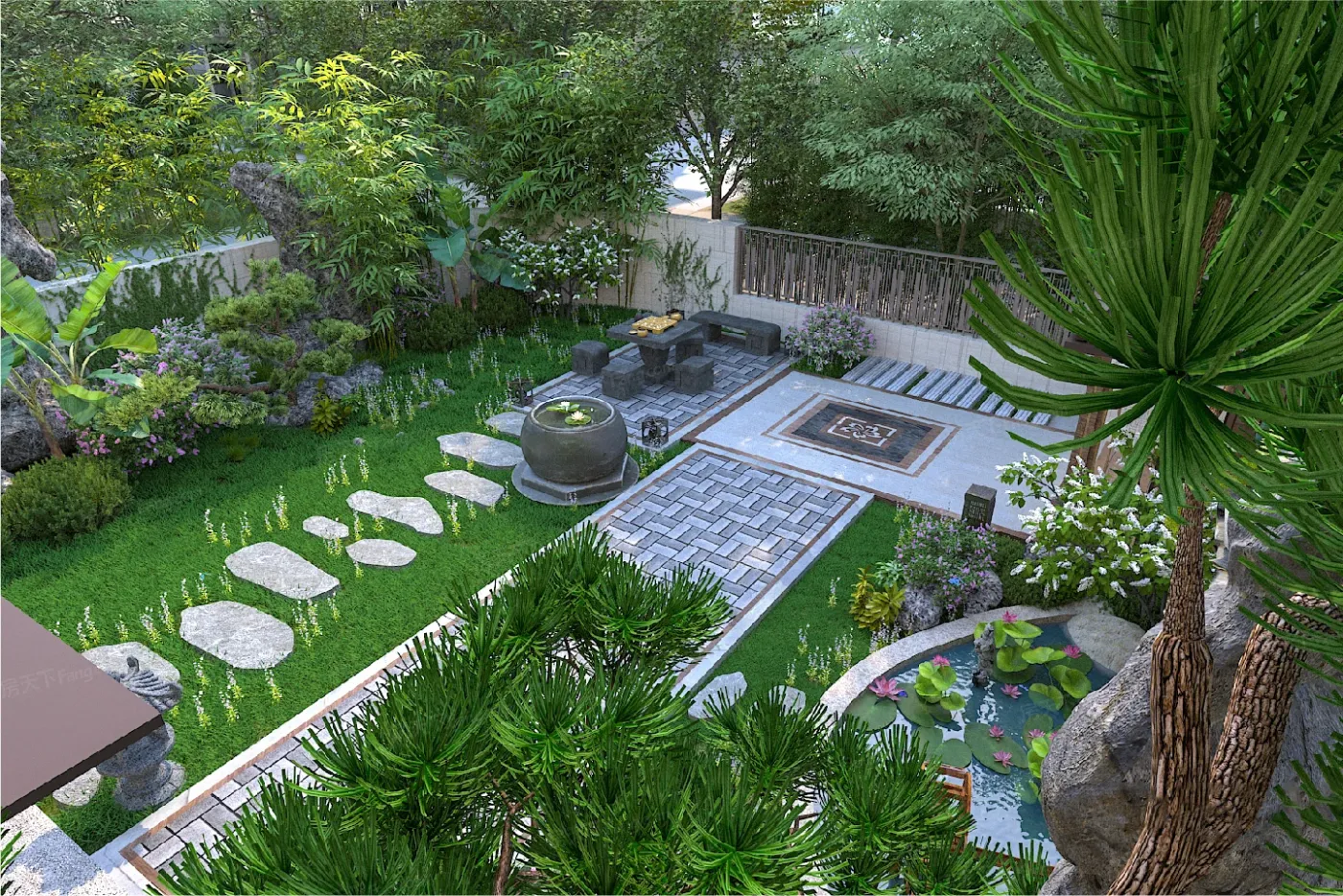 四月天·壹号院庭院效果图