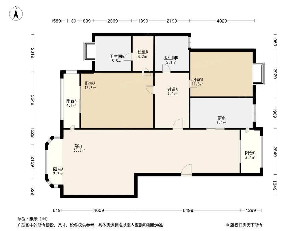 盛景嘉苑户型图图片