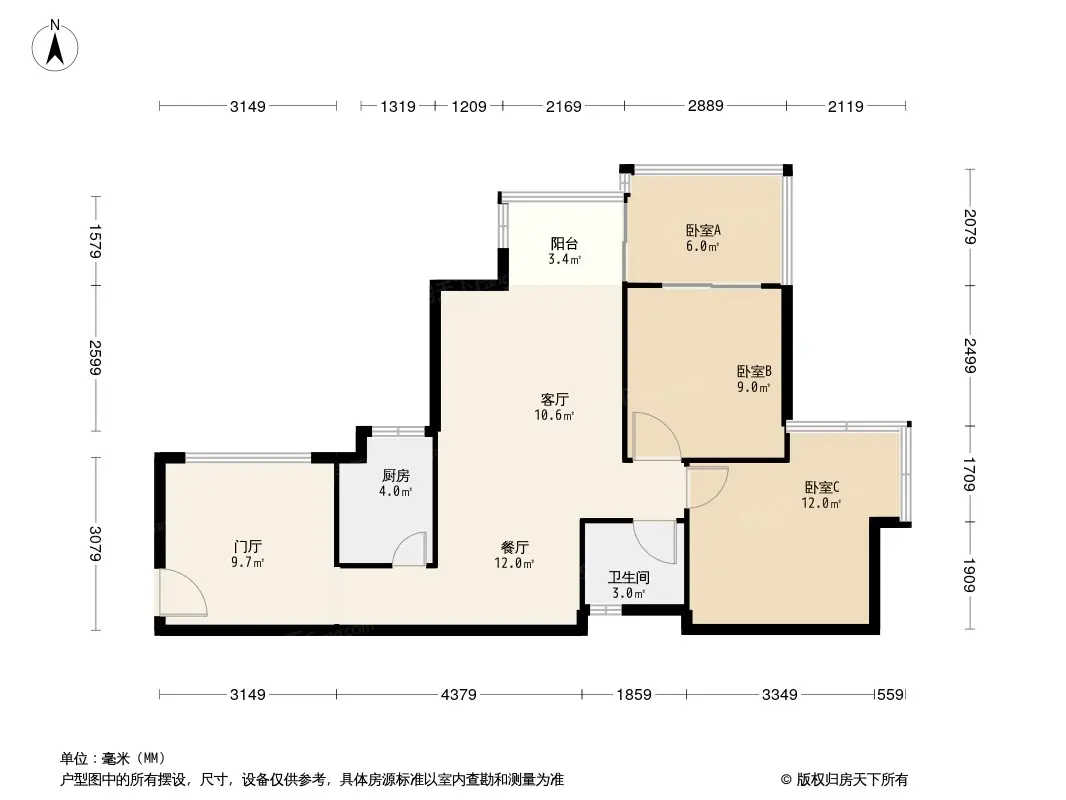 上饶同心景苑户型图图片