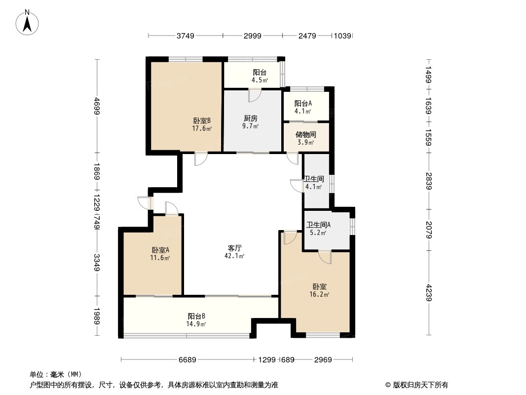 中海曲江大城114户型图图片