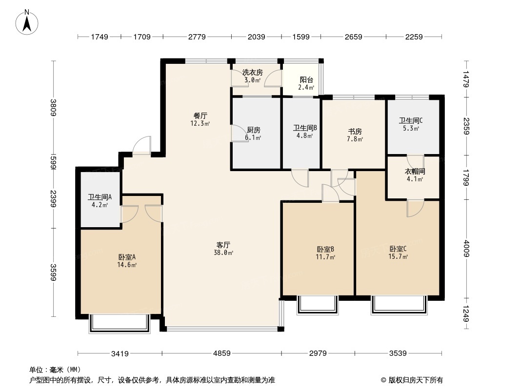 西安合悦华府户型图图片