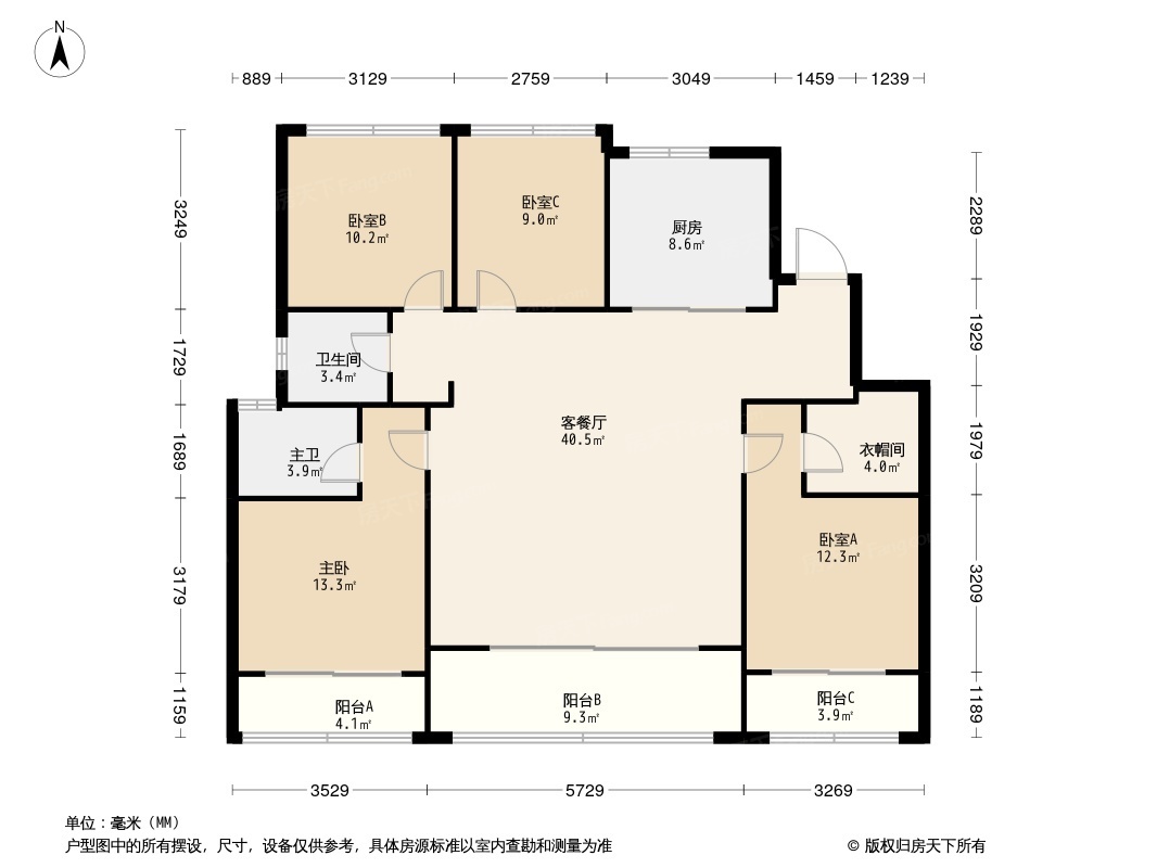 綠城合景春來曉園戶型類別:3居,4居戶型面積:98.00平方米-160.