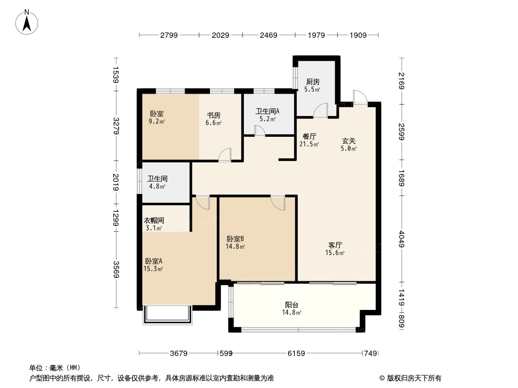 通和天誉户型类别:3居,4居户型面积:9900平方米