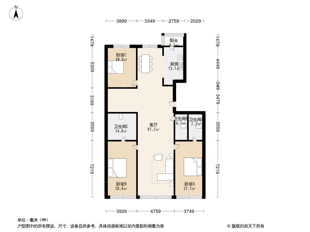 润泽公馆358号楼户型图图片