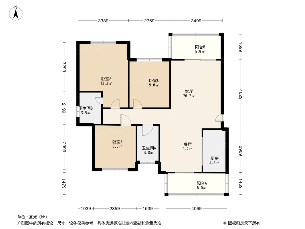 保利熙园127户型图图片