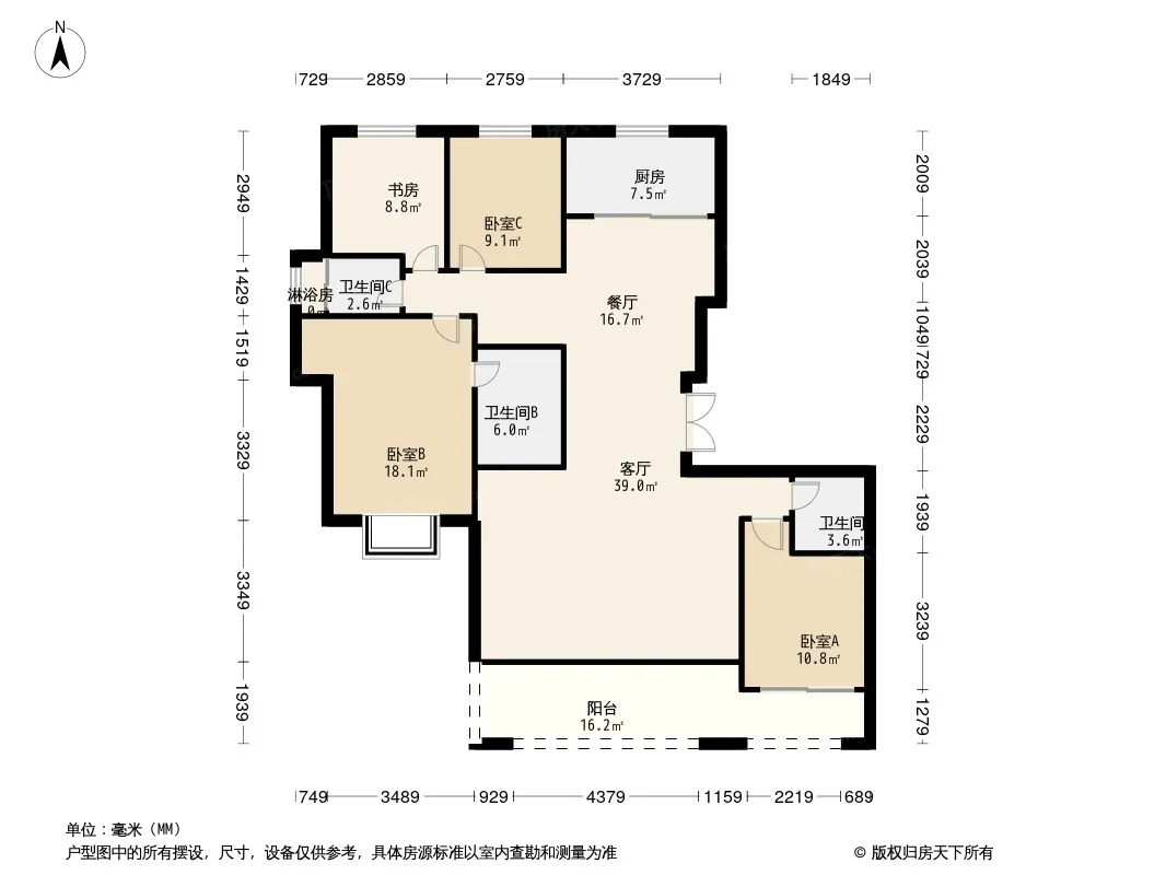 金地悦峰3室2厅2卫1厨户型报告