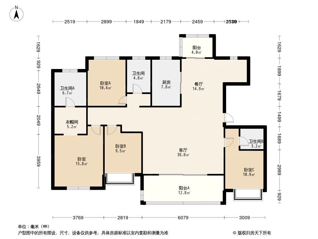 前山澜庭户型图尺寸图图片