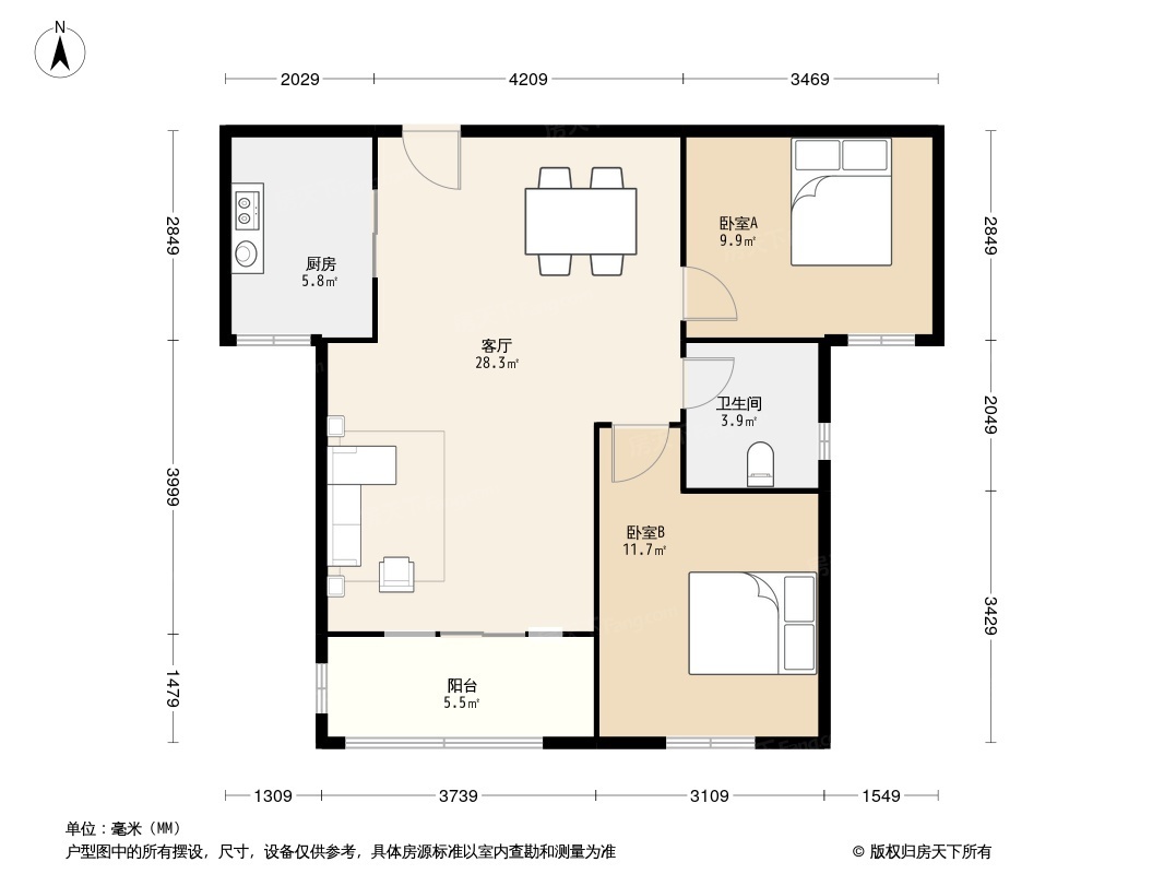 咸阳福景佳苑户型图图片