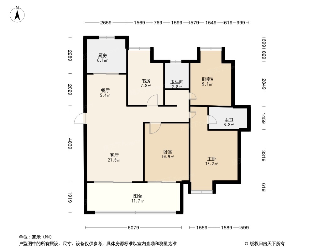 深度解析:榕发夏荷郡105㎡户型待售