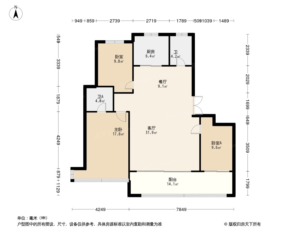 金科光明府公寓户型图图片