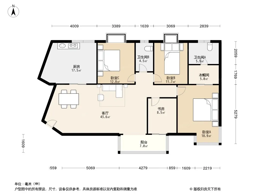 天地源枫林绿洲4室2厅2卫1厨户型报告