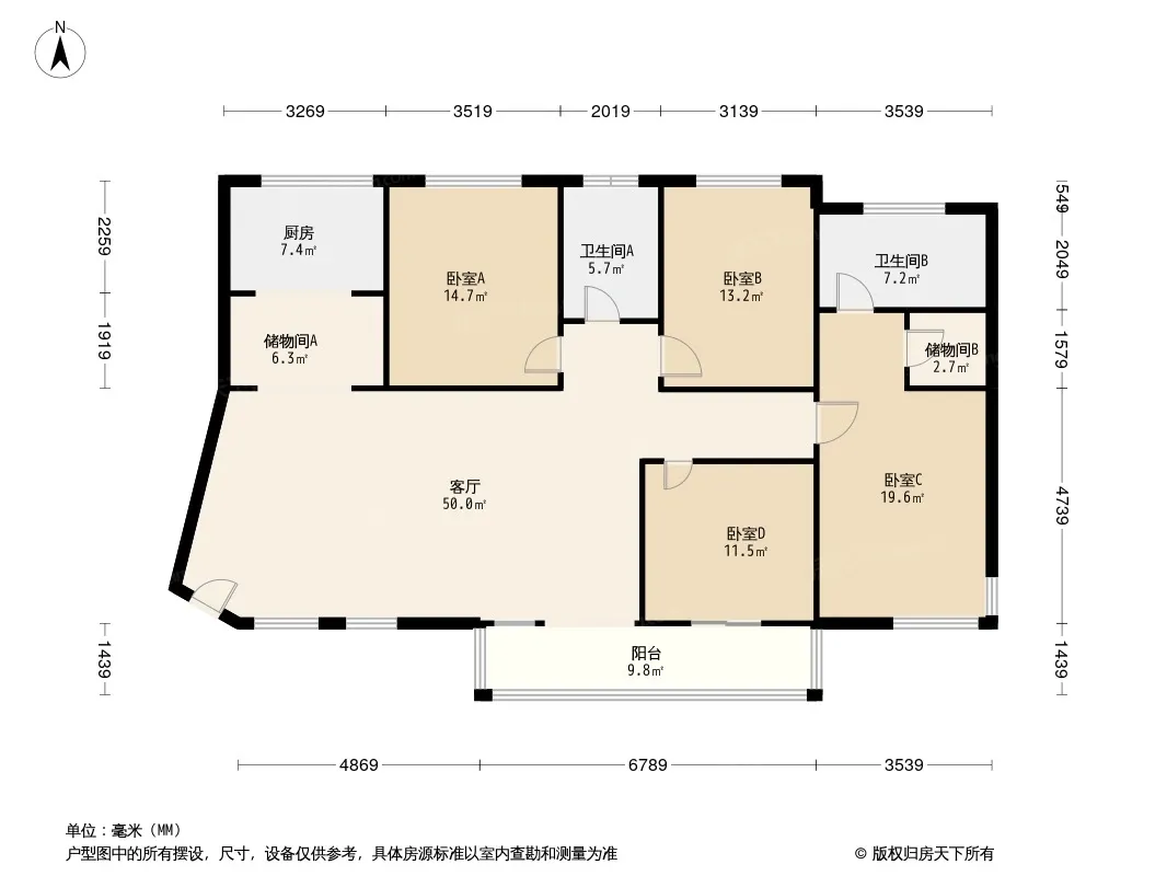 天地源枫林绿洲4室2厅2卫1厨户型报告