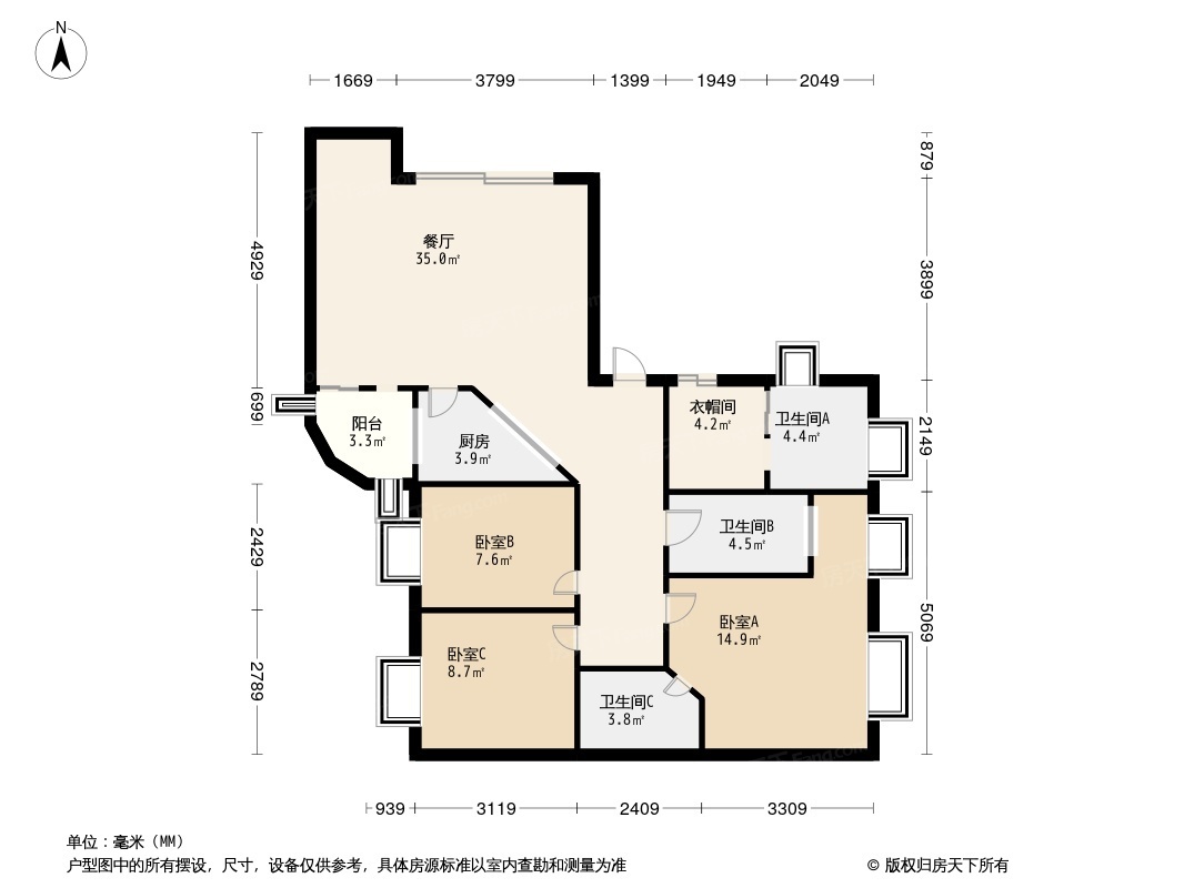 珠江广场户型图图片