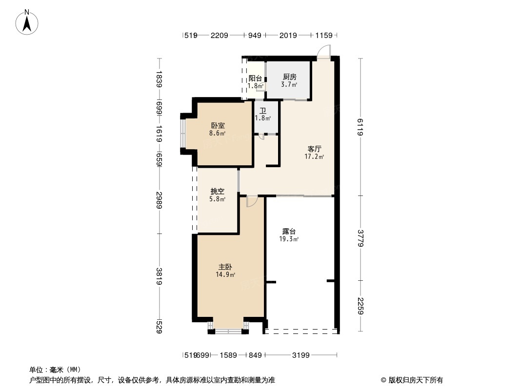 北海海悦华府户型图图片