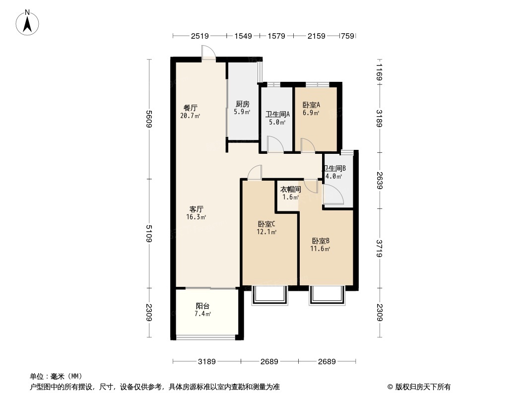 美的天铂湾户型图图片