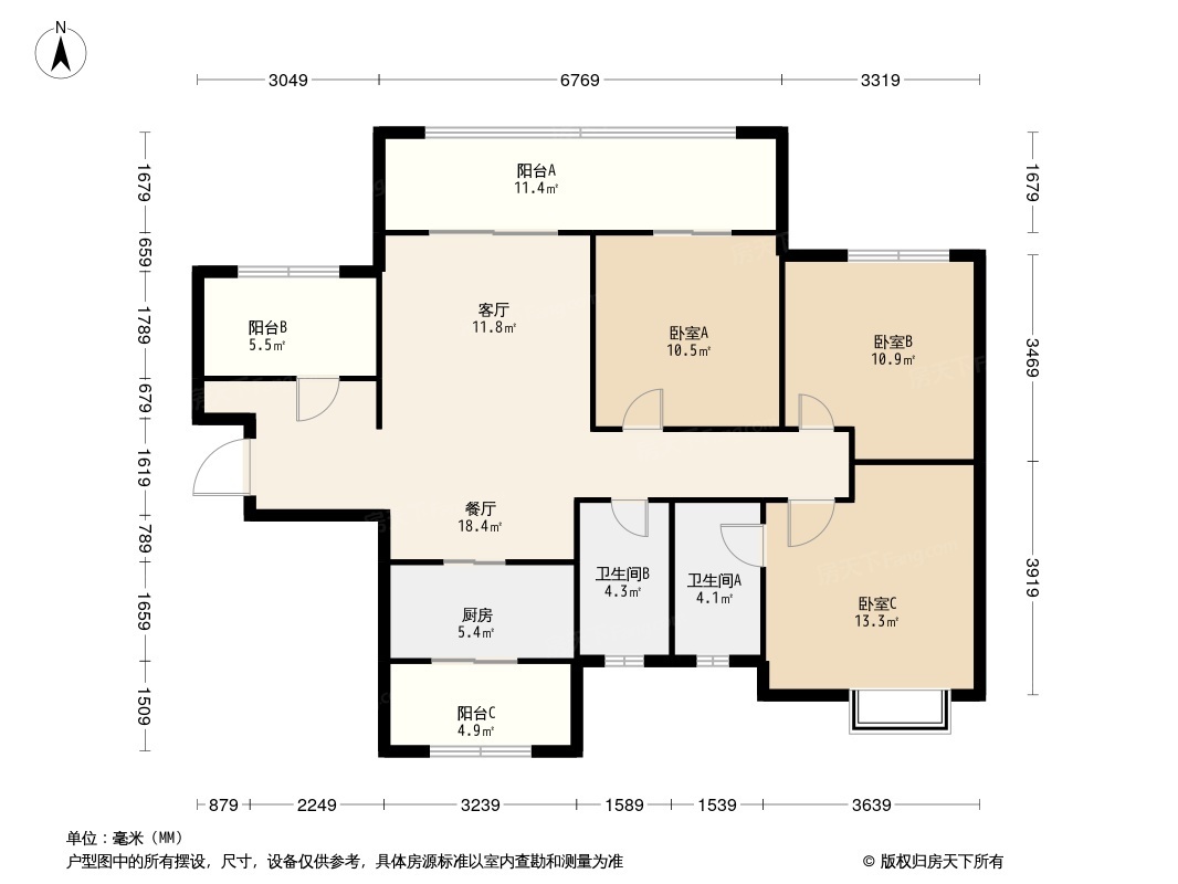 阳光华府户型图图片