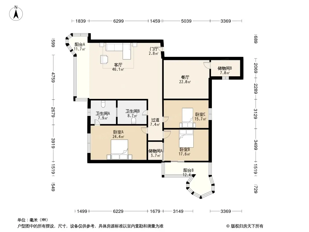 河畔花园别墅户型图