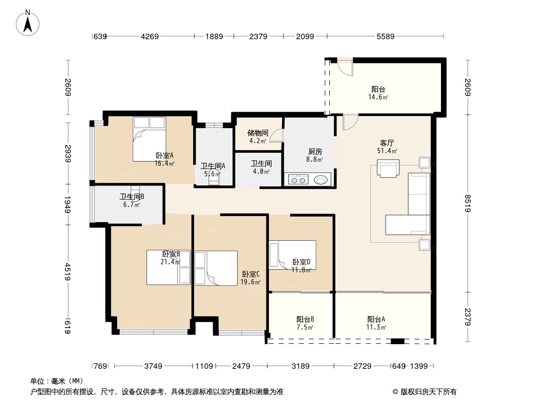 星航华府户型图图片