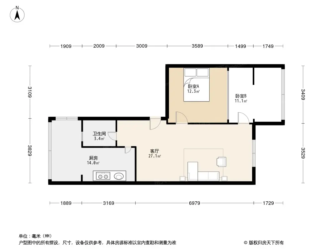 西安北路三巷3号院户型图