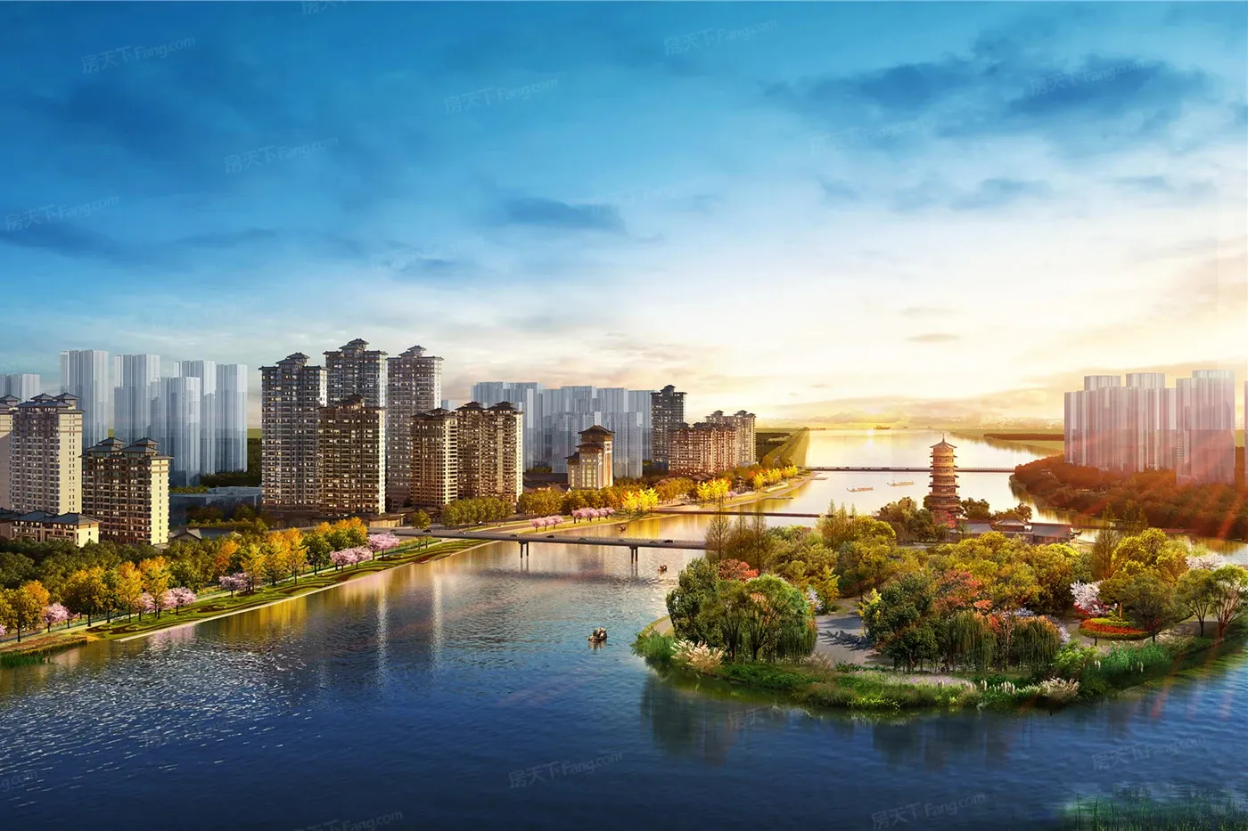 龙津里毗邻安石公园一线河景环境优美适宜居住