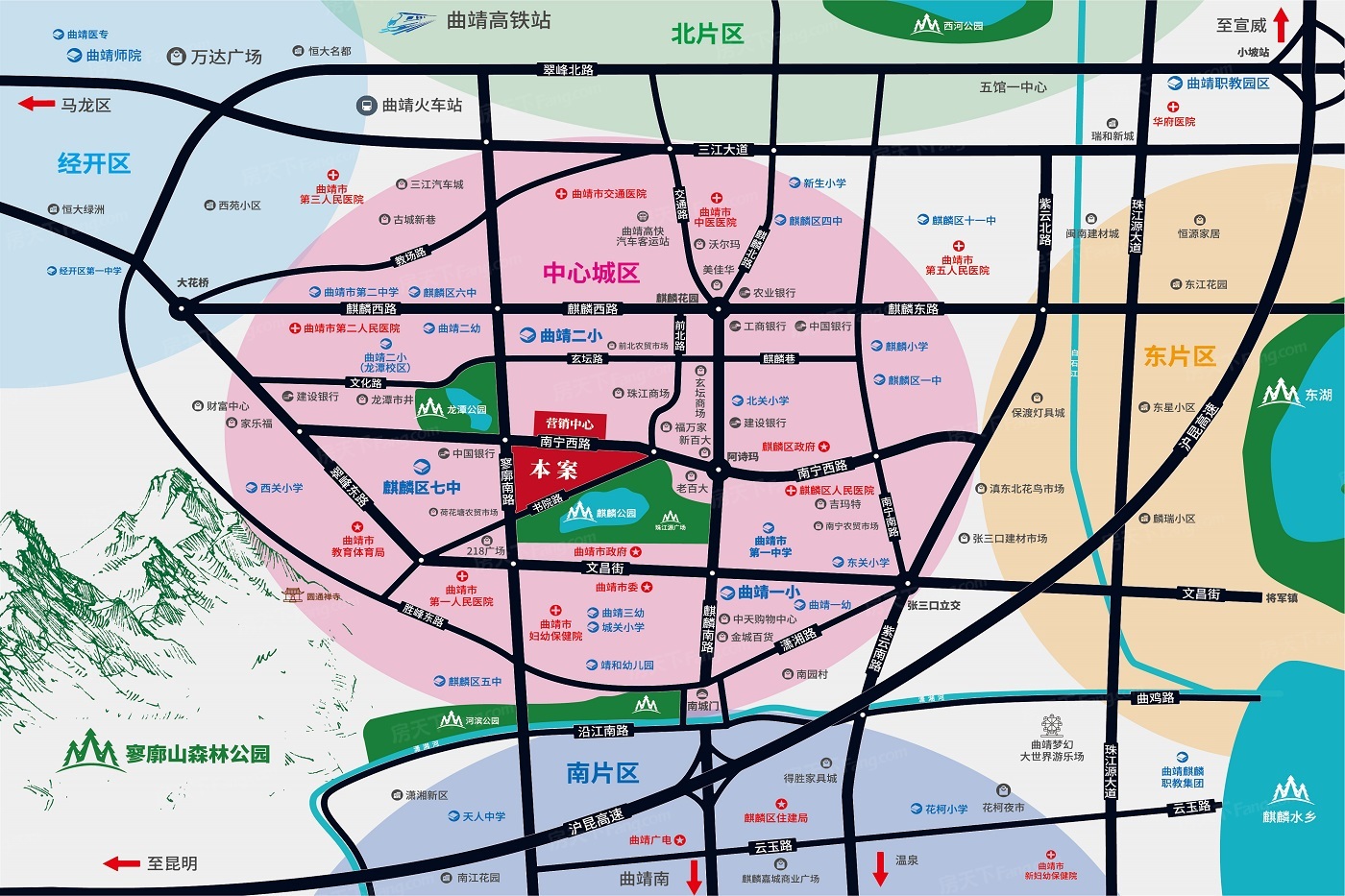 麒麟区街道划分图高清图片