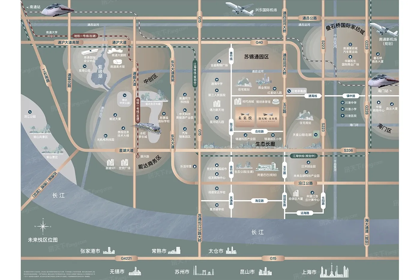 地段交通 楼盘地址:张芝山镇合欢路与槐杨路交叉路口 公交:d16路,888