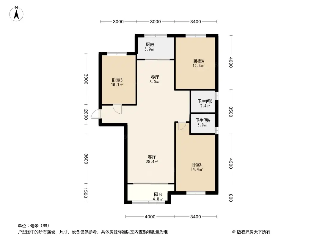 海棠苑户型图图片