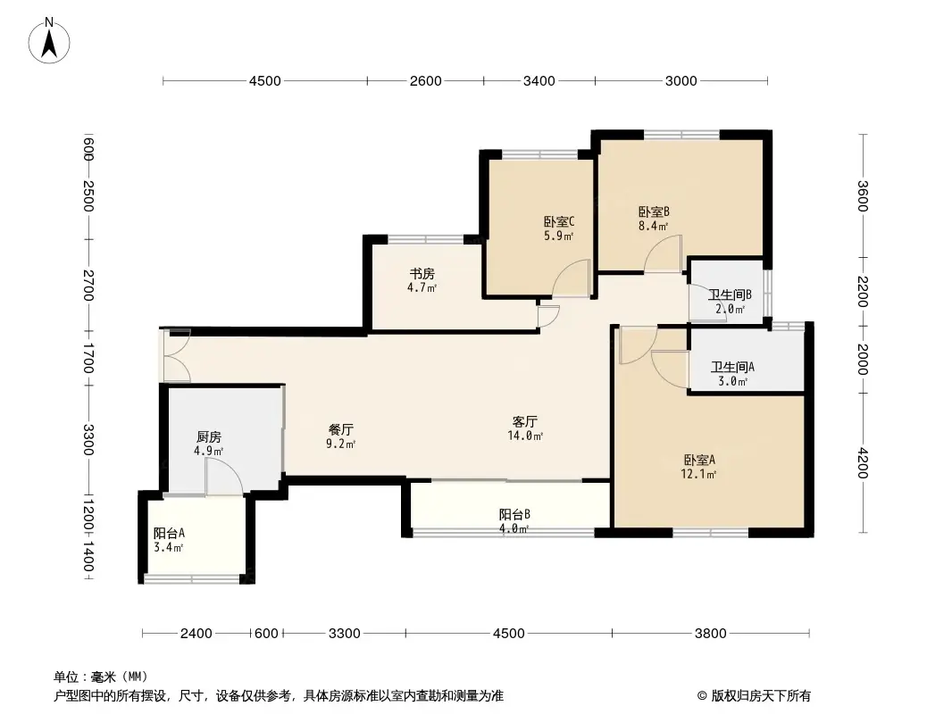 三里花城户型图片