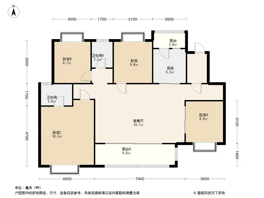 新都雍锦府户型图图片