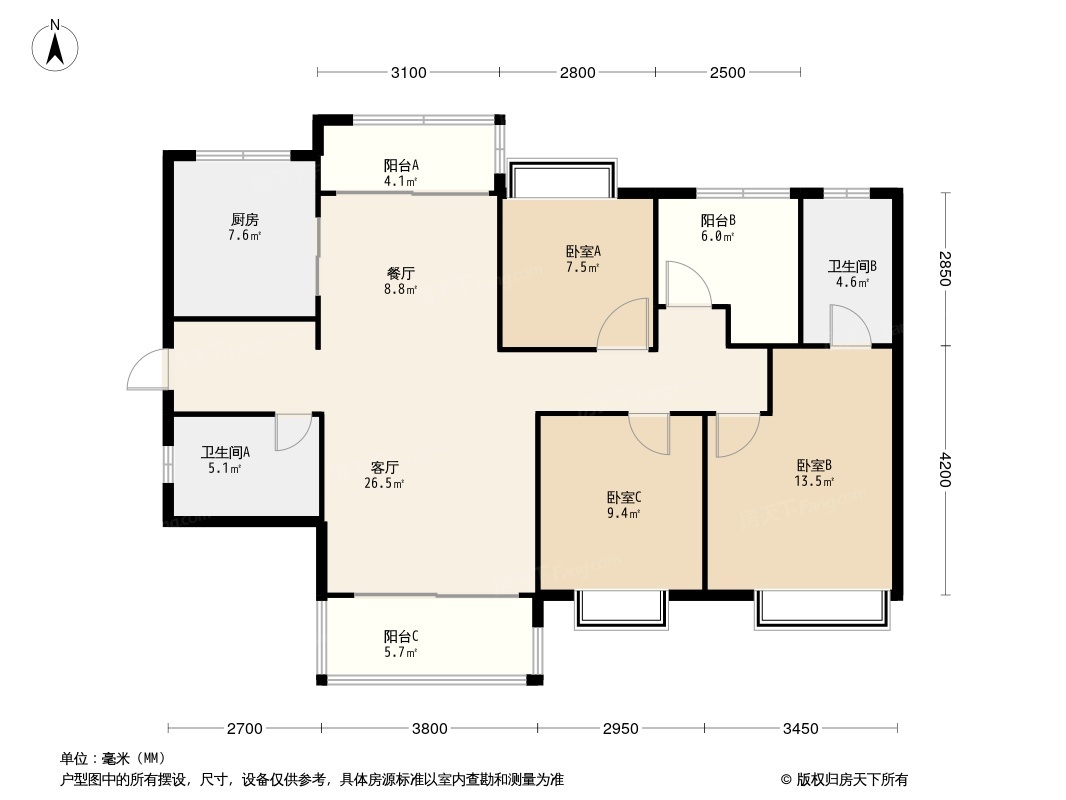 龙湖江与城洋房户型图图片