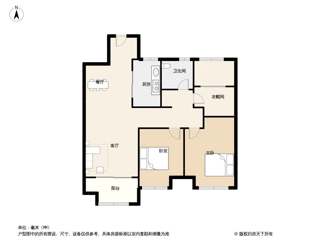 85平米户型图图片