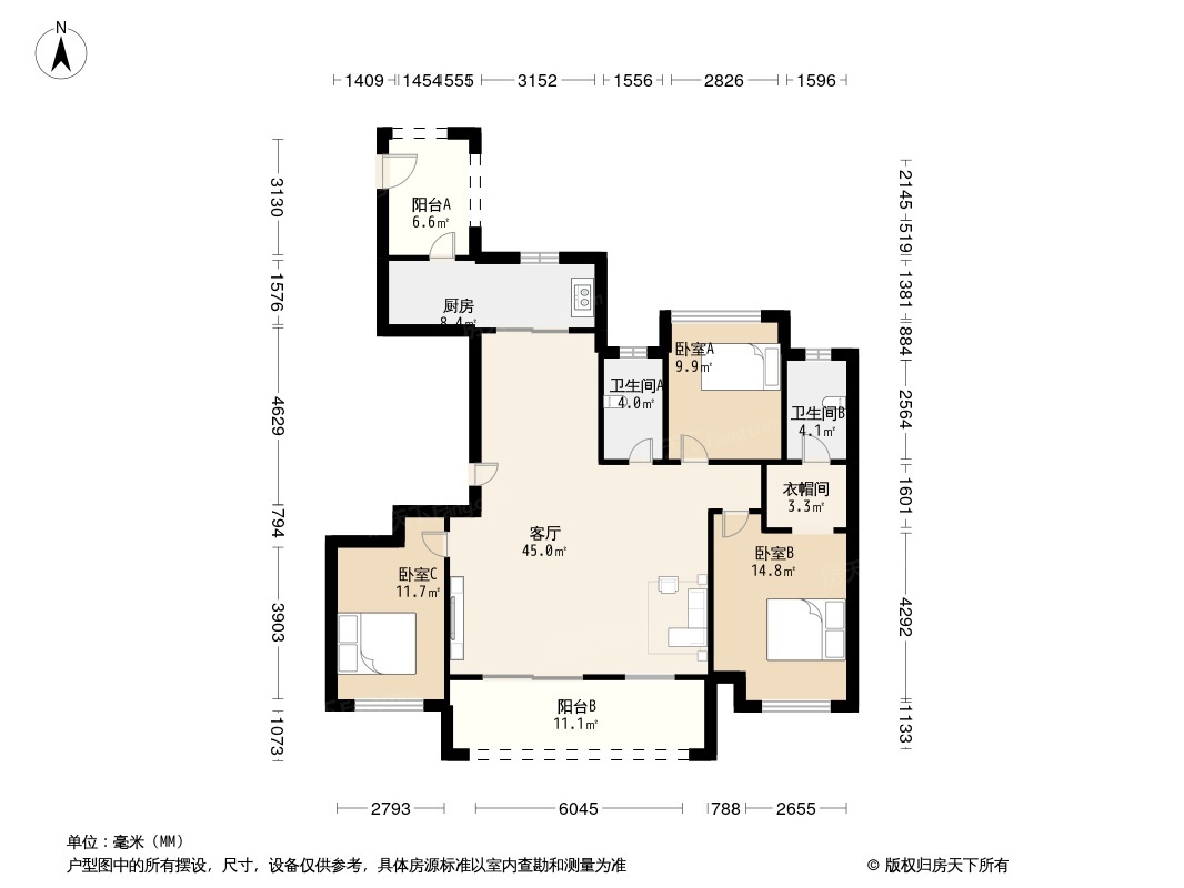 诸暨宝龙广场户型图图片