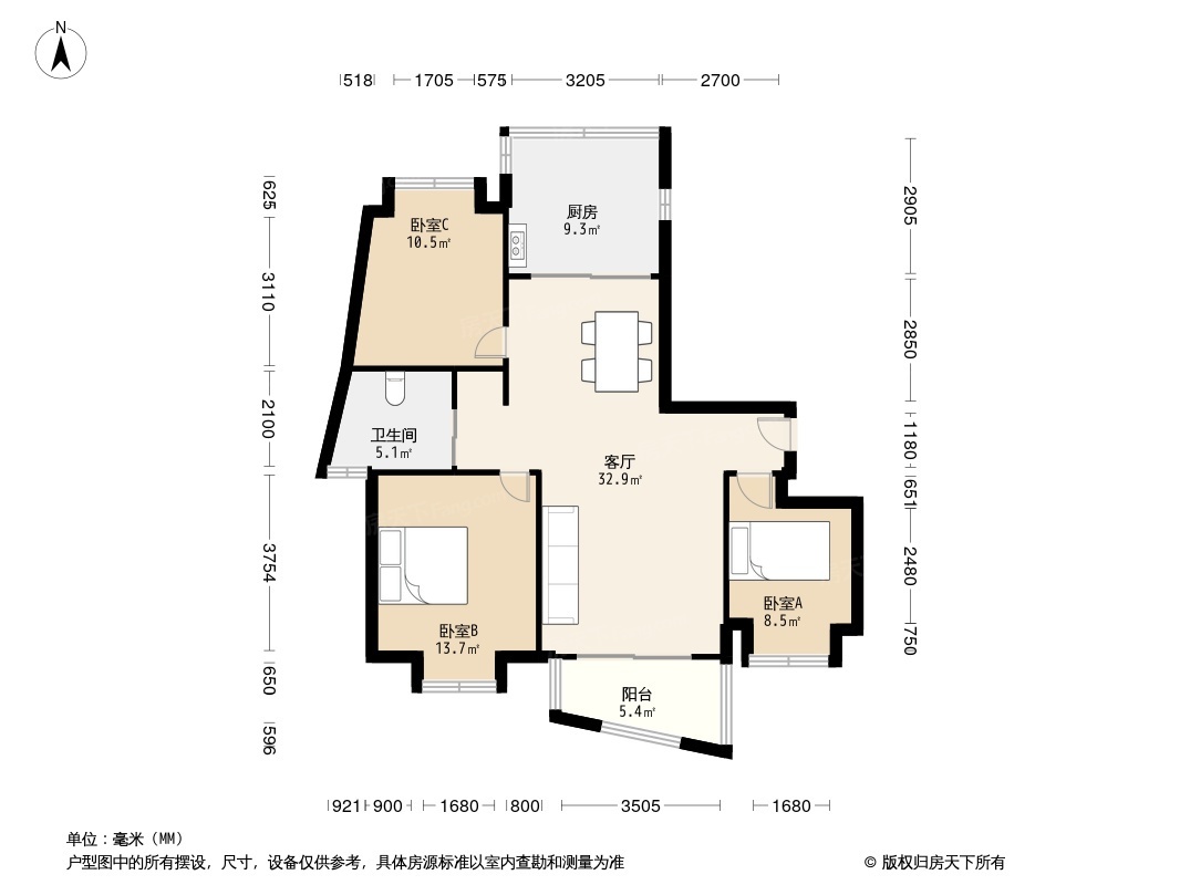 荣盛名邸平面图图片