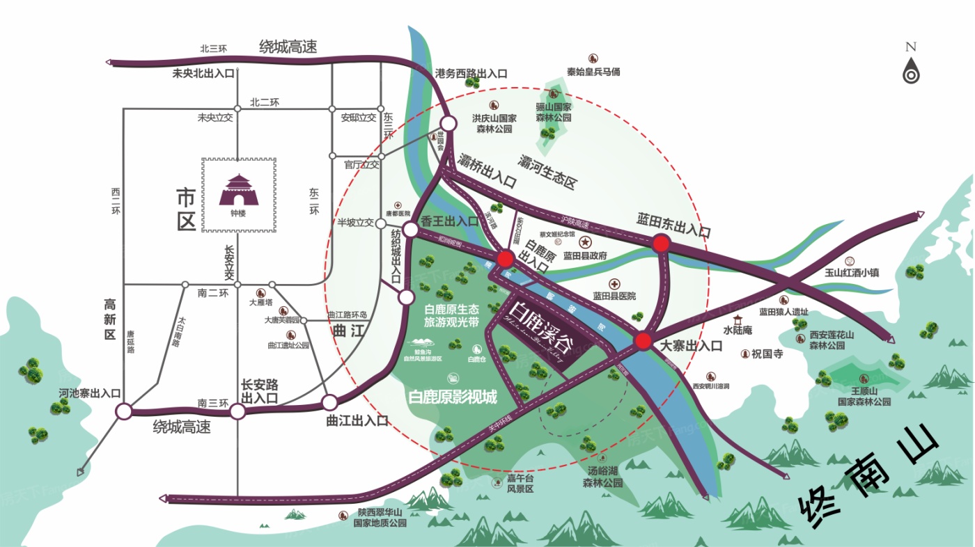 起點調度站在白鹿溪谷國際頤養中心樓下,高鐵西安-武漢在藍田設站