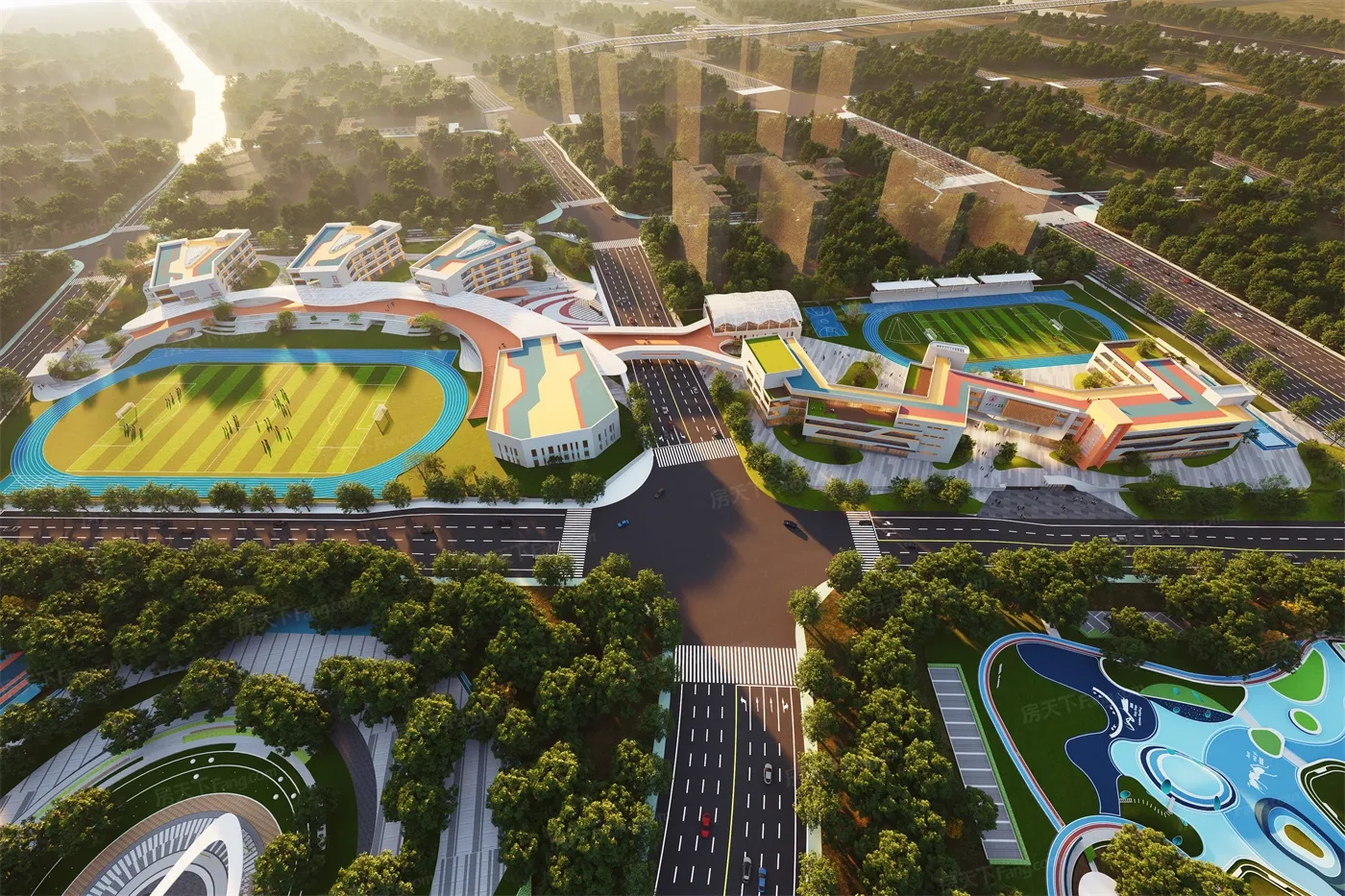 效果图:学校大鸟瞰 拷贝