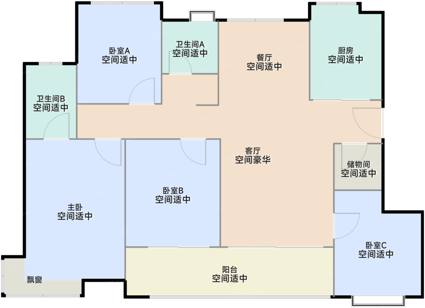 建发·书香泊月4室2厅2卫1厨户型报告